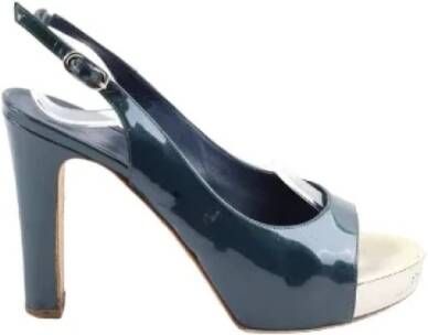 Chanel Vintage Pre-owned Leather heels Blue Dames