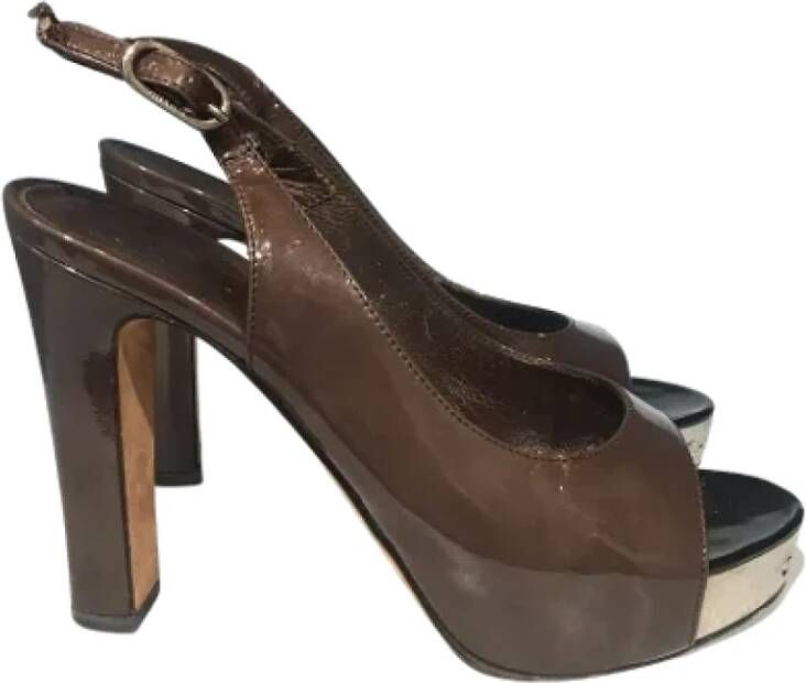 Chanel Vintage Pre-owned Leather heels Brown Dames