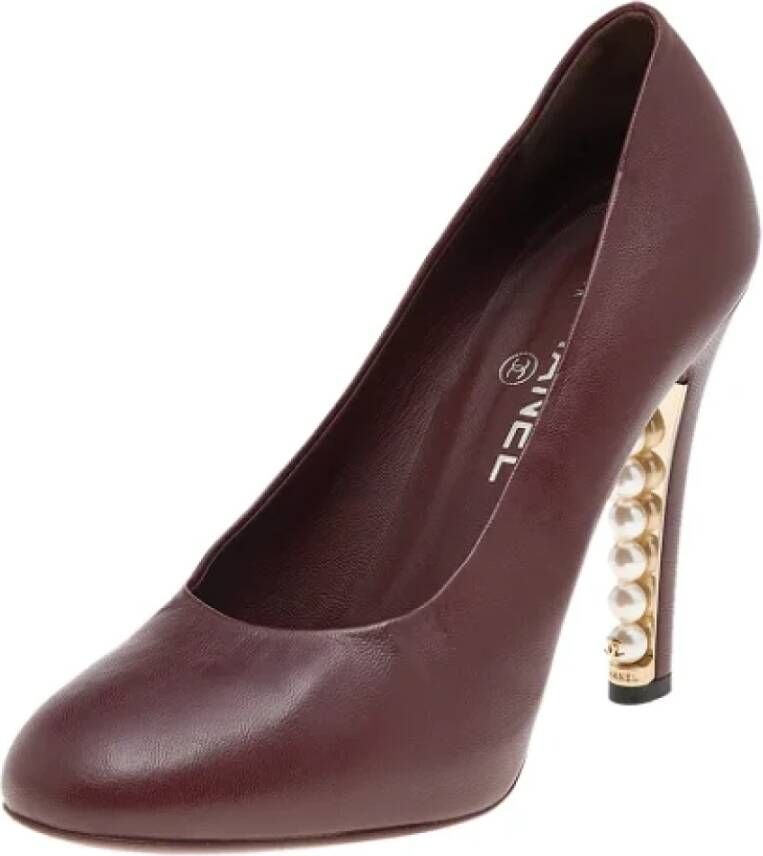 Chanel Vintage Pre-owned Leather heels Brown Dames