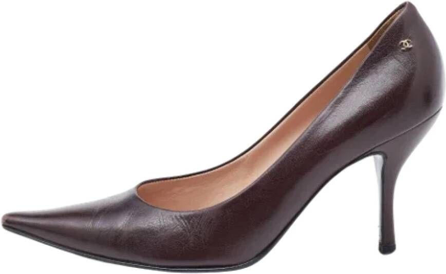 Chanel Vintage Pre-owned Leather heels Brown Dames