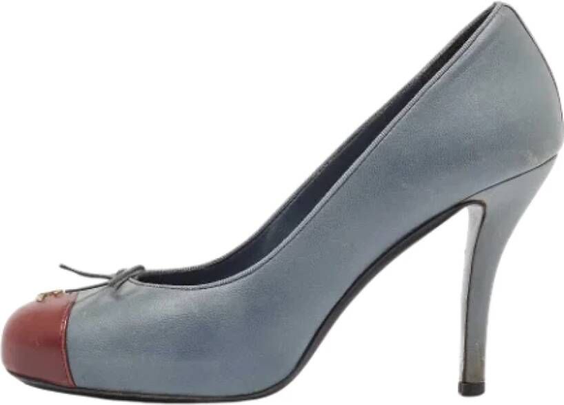 Chanel Vintage Pre-owned Leather heels Gray Dames