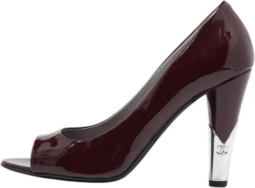 Chanel Vintage Pre-owned Leather heels Purple Dames