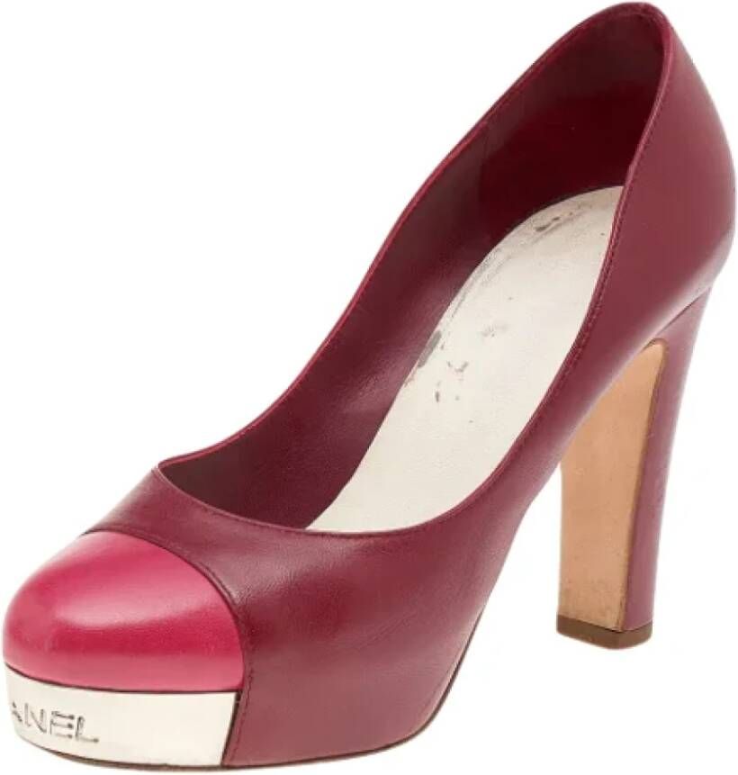 Chanel Vintage Pre-owned Leather heels Red Dames
