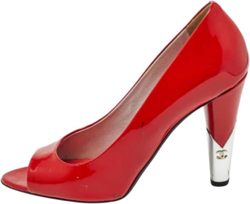 Chanel Vintage Pre-owned Leather heels Red Dames