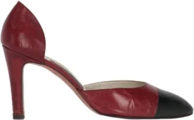 Chanel Vintage Pre-owned Leather heels Red Dames