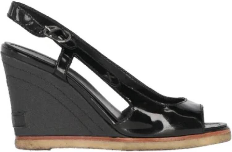 Chanel Vintage Pre-owned Leather sandals Black Dames