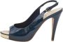 Chanel Vintage Pre-owned Leather sandals Blue Dames - Thumbnail 1