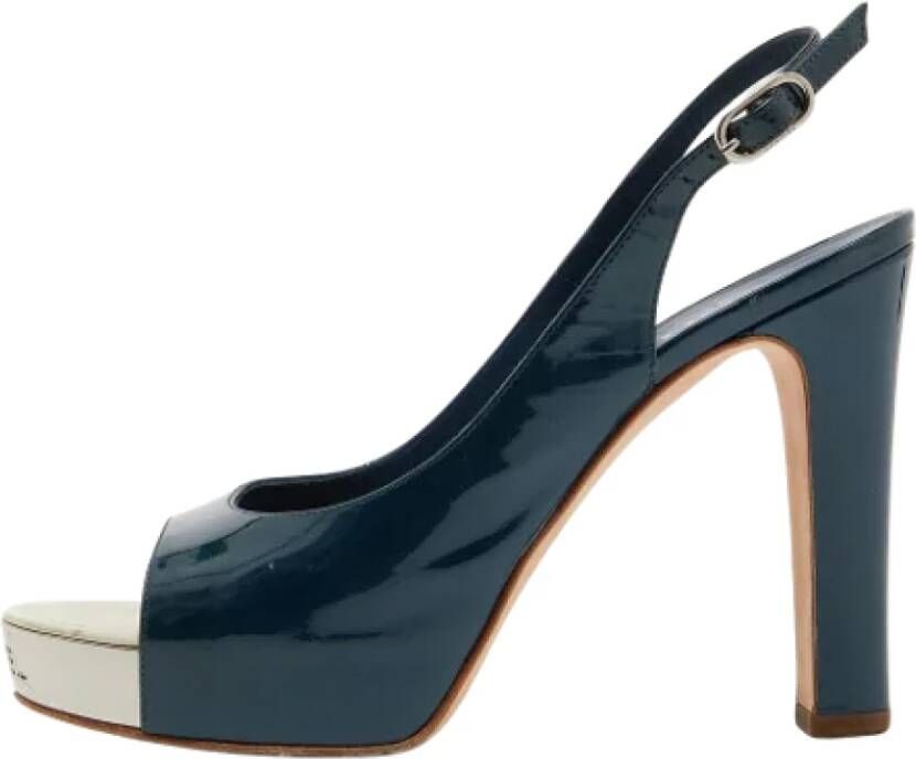 Chanel Vintage Pre-owned Leather sandals Green Dames
