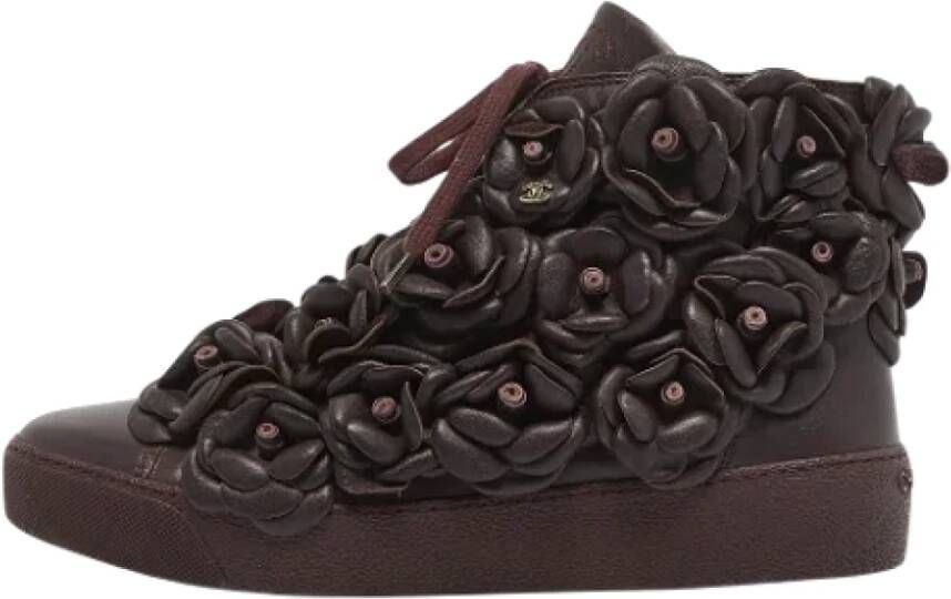 Chanel Vintage Pre-owned Leather sneakers Purple Dames