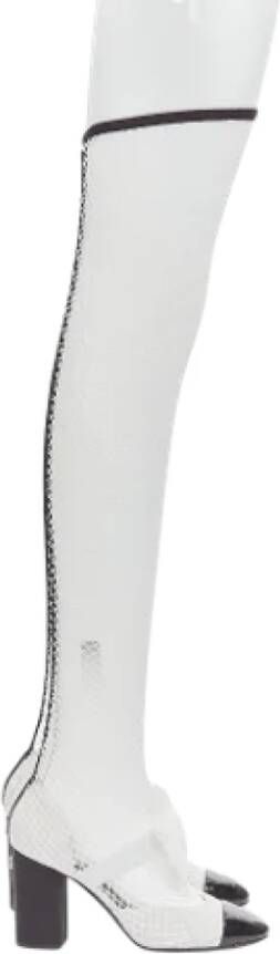Chanel Vintage Pre-owned Mesh boots White Dames