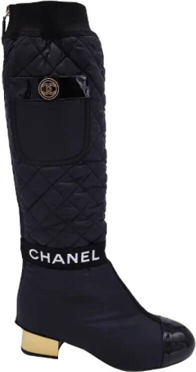 Chanel Vintage Pre-owned Nylon boots Black Dames