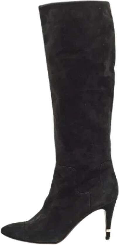 Chanel Vintage Pre-owned Suede boots Black Dames