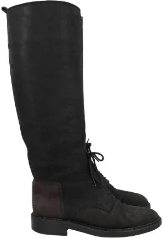 Chanel Vintage Pre-owned Suede boots Black Dames