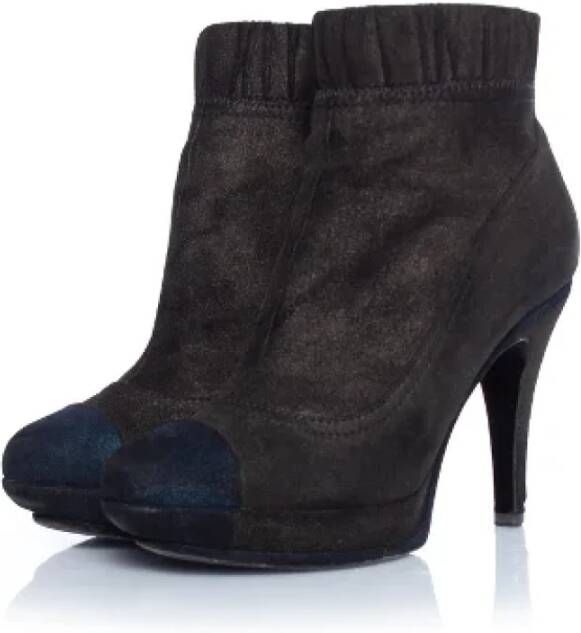 Chanel Vintage Pre-owned Suede boots Brown Dames