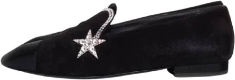 Chanel Vintage Pre-owned Suede flats Black Dames