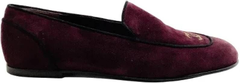 Chanel Vintage Pre-owned Suede flats Purple Dames