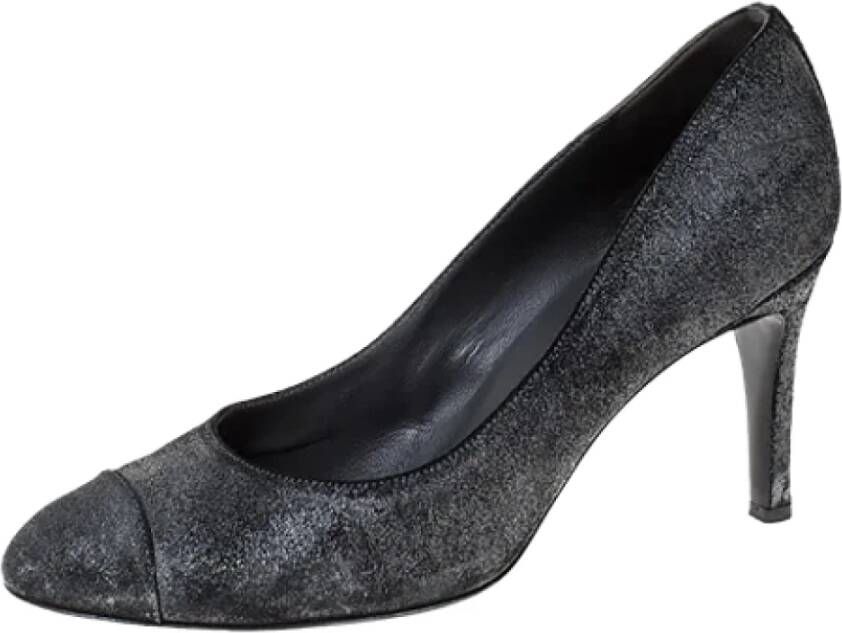 Chanel Vintage Pre-owned Suede heels Black Dames