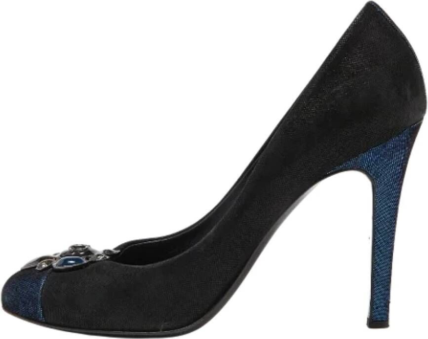 Chanel Vintage Pre-owned Suede heels Black Dames