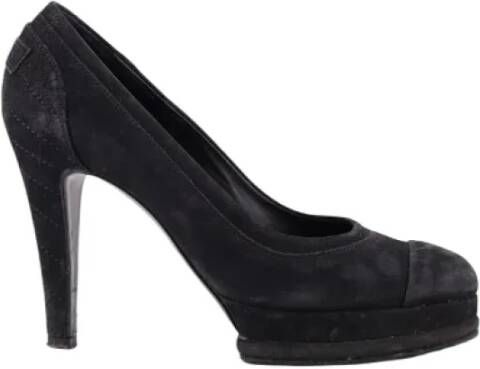 Chanel Vintage Pre-owned Suede heels Black Dames