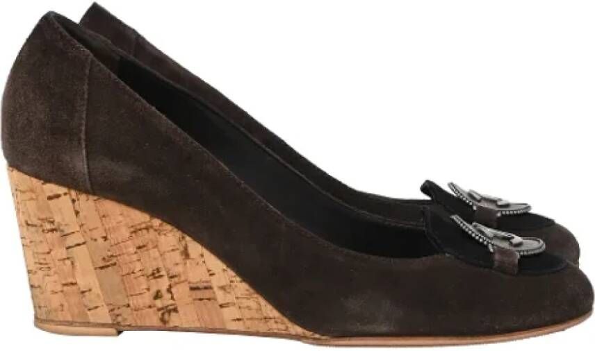 Chanel Vintage Pre-owned Suede heels Brown Dames