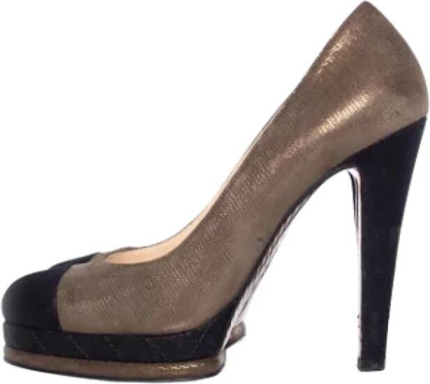 Chanel Vintage Pre-owned Suede heels Green Dames