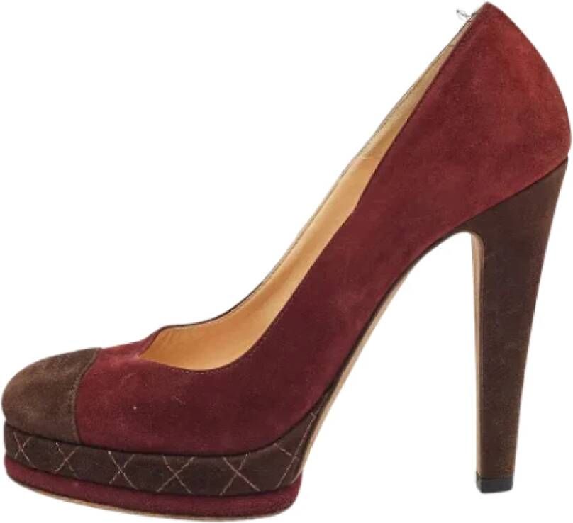Chanel Vintage Pre-owned Suede heels Red Dames