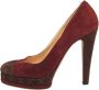 Chanel Vintage Pre-owned Suede heels Red Dames - Thumbnail 1