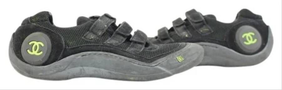 Chanel Vintage Stijlvolle Vintage Leren Sneakers Black Dames