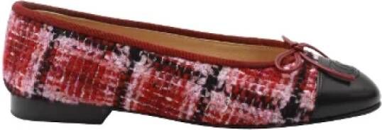 Chanel Vintage Tweedehands platte zool schoenen Red Dames