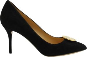 Charlotte Olympia Black Suede Limited Edition Desiree Button Up Pumps Zwart Dames