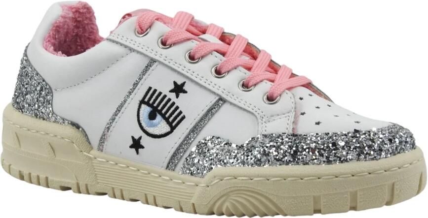 Chiara Ferragni Collection Dames Sneakers CF1 Wit Zilver Glitter Roze White Dames - Foto 2