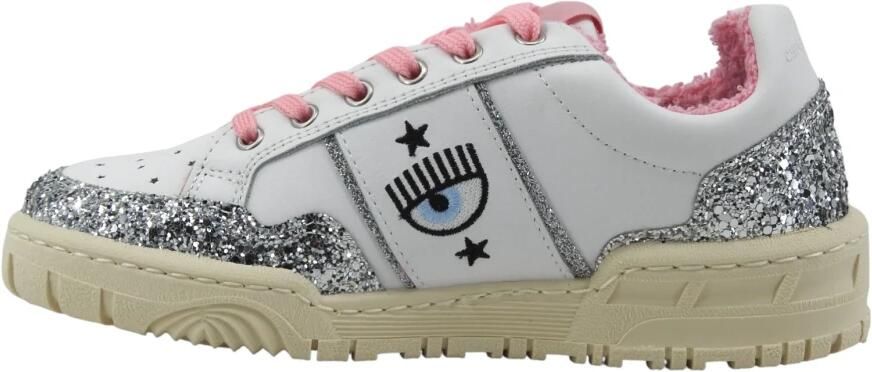 Chiara Ferragni Collection Dames Sneakers CF1 Wit Zilver Glitter Roze White Dames - Foto 3