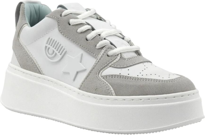 Chiara Ferragni Collection Witte Leren Ice Suède Sneakers Multicolor Dames