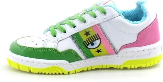 Chiara Ferragni Collection Witte Leren CF1 Sneakers met Multikleurige Details Green Dames - Foto 4