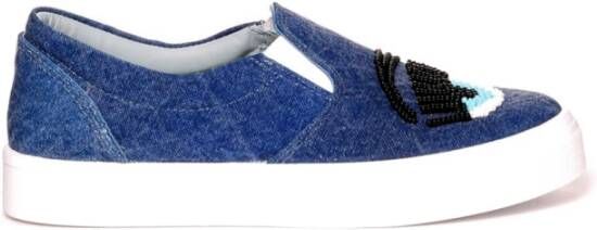 Chiara Ferragni Collection Blauwe Jeans Canvas Schoen Blue Dames