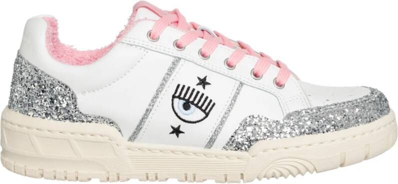 Chiara Ferragni Collection Dames Sneakers CF1 Wit Zilver Glitter Roze White Dames - Foto 5