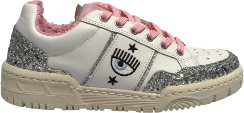 Chiara Ferragni Collection Dames Sneakers CF1 Wit Zilver Glitter Roze White Dames - Foto 4