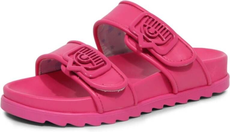 Chiara Ferragni Collection Dubbele Band Fuchsia Sandalen