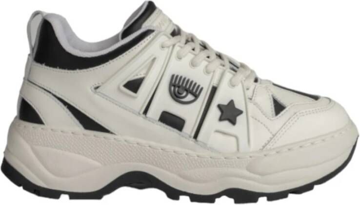Chiara Ferragni Collection Eyefly Sneakers Off-White-Black White Dames