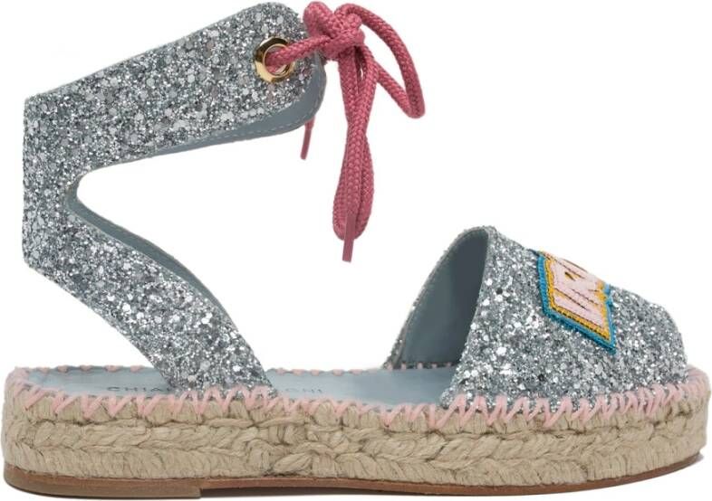 Chiara Ferragni Collection Flat Sandals Gray Dames