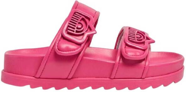 Chiara Ferragni Collection Dubbele Band Fuchsia Sandalen