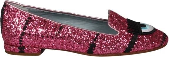 Chiara Ferragni Collection Glitter Ballerina Schoenen met Geborduurde Patches Pink Dames