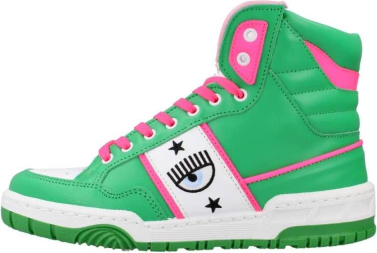 Chiara Ferragni Collection Lace-Up Sneakers voor Moderne Vrouwen Green Dames