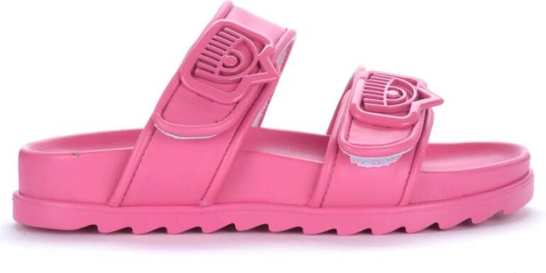 Chiara Ferragni Collection Dubbele Band Fuchsia Sandalen