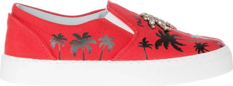 Chiara Ferragni Collection Rode Canvas Slip-On Loafers - Foto 1