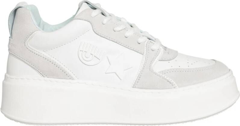 Chiara Ferragni Collection Witte Leren Ice Suède Sneakers Multicolor Dames - Foto 4