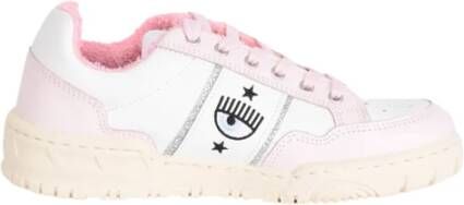 Chiara Ferragni Collection Witte lage sneakers lichtroze