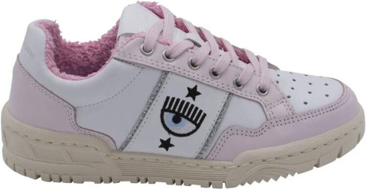 Chiara Ferragni Collection Witte lage sneakers lichtroze