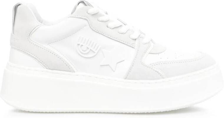 Chiara Ferragni Collection Witte Leren Ice Suède Sneakers Multicolor Dames - Foto 3