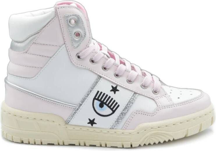 Chiara Ferragni Collection Witte lage sneakers lichtroze